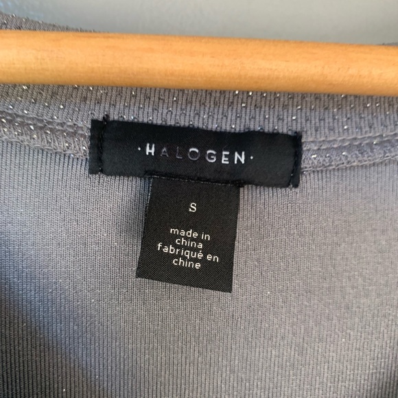 Halogen | NWOT Grey V-neck Oversized Baggy Long Sleeved Cozy Tee Shirt Too - Picture 2 of 5